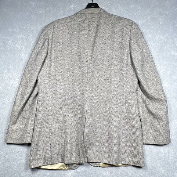 VTG Vittorio Rex Blazer Jacket Men’s 42R Beige Tweed Lambswool Front Two Button - Picture 10 of 10